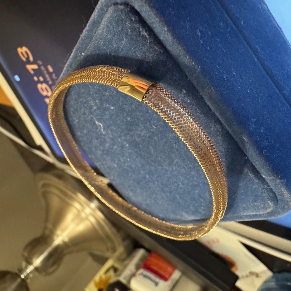 Italian 14 kt yellow gold elastic bangle - Picture 3 of 4